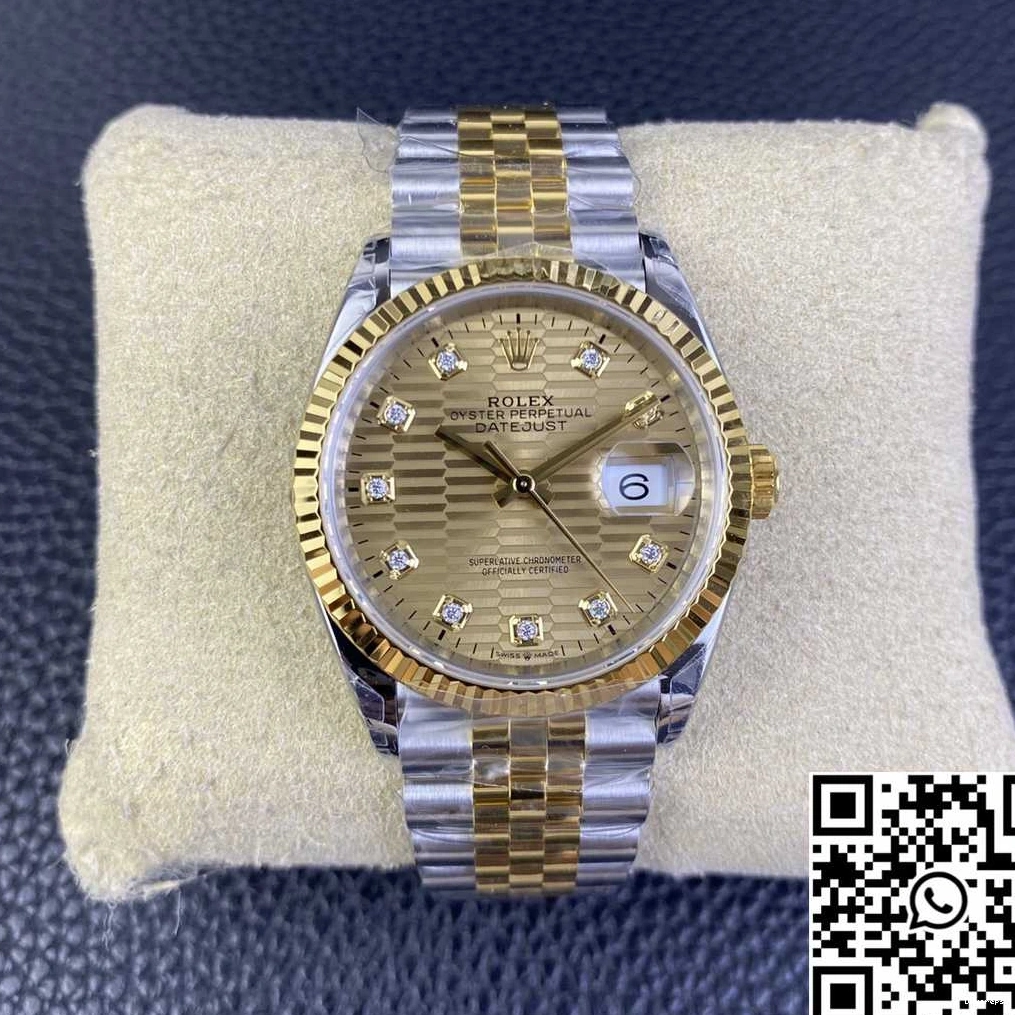 Two Dial Motif M126233 Silver ComfortFit VS Tone Factory Hourmarker Diamond 665 Datejust Rolex 36MM 0821